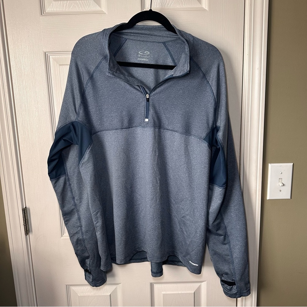 Champion Pullover Long Sleeve 1/4 Zipper Color Blue Men's Duo Dry
Size large